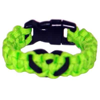 Heart Paracord Survival Rescue Bracelet (Neon Green)