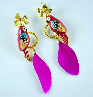 Parrot Feather Earrings