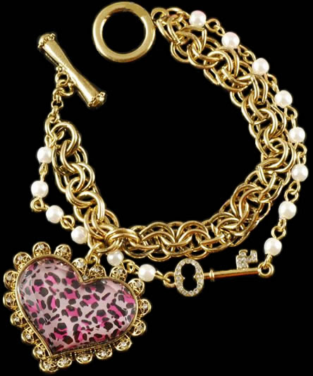 Pink Leopard Heart Bracelet