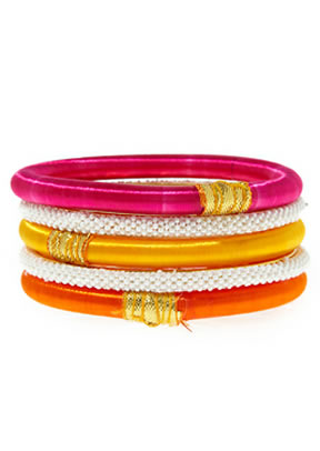 ROSENA SAMMI Yellow/Orange/Pink Set of Five Bangles