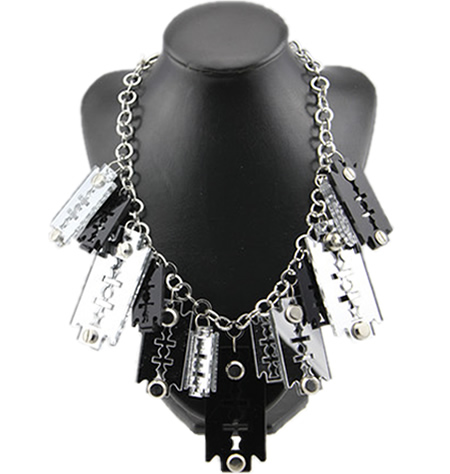 Razor Blade Statement Necklace