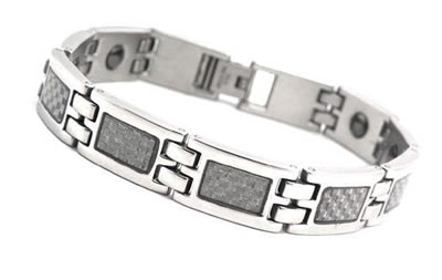 South Korean Titanium Steel White Fiber Magnetic Health Bracelet 