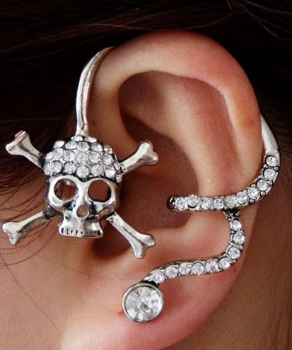 Skull and Bone Earring Cuff