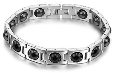 Stainless Steel Mosaic Magnetic Health Bracelet 