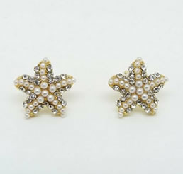 Starfish Pearl Stud Earrings