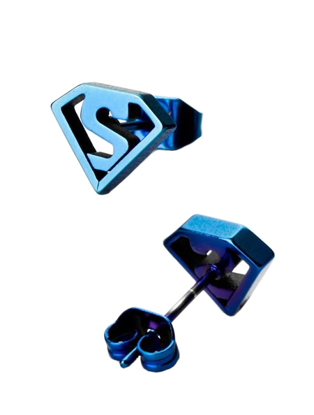 Superman Blue Stud Earrings