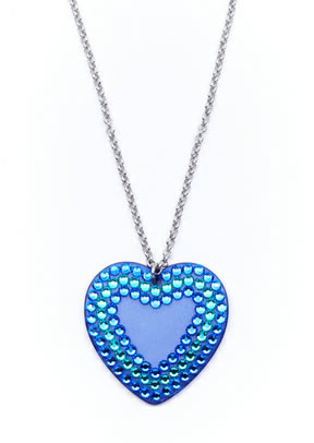 TARINA TARANTINO Lucite Electric Heart Necklace in Blue