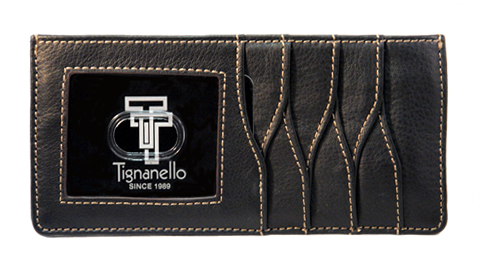 TIGNANELLO Black Leather Card Wallet Insert