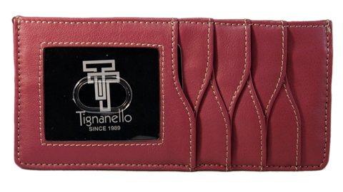 TIGNANELLO Burgundy Leather Card Wallet Insert