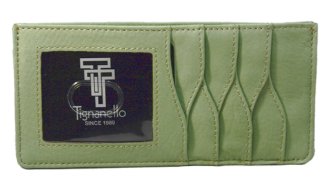 TIGNANELLO Lime Leather Card Wallet Insert