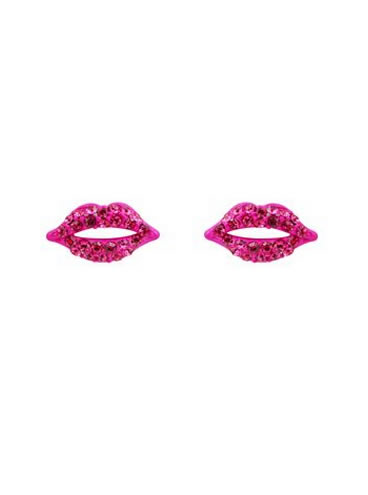 Tr3sweet Rhinestone Lip Earrings