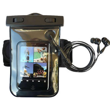Underwater Waterproof Case for iPod or MP3 with Waterproof Headphones