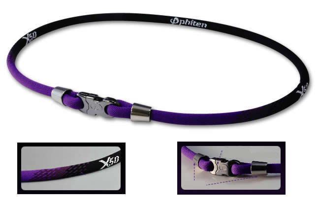 Phiten Japanese RAKUWA Titanium Necklace X50    (Black / Purple)
