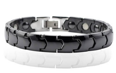 South Korean Black Ceramic & Tungsten Magnetic Health Bracelet 