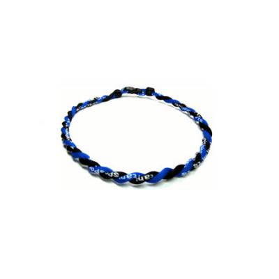 2 Rope Tornado Titanium Necklace (Black/Blue)