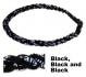 3 Rope Tornado Titanium Necklace (Black/Black/Black)