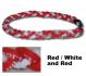 3 Rope Tornado Titanium Necklace (Red/White/Red)