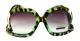 Animal Print Upside Down Oversized Sunglasses in Green 1