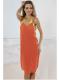 Orange Open Back Cover up Beach Dress 1