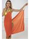 Orange Open Back Cover up Beach Dress 2