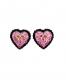 Betsey Johnson Glitter Heart Bow Stud Earrings