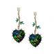 Jungle Leopard Heart Bamboo Drop Earrings