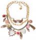 Betsey Johnson Lady Luck Charm Multi Row Necklace