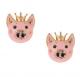 Betsey Johnson Rose Garden Pig Stud Earrings