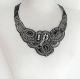 Rhinestone Fabric Bib Necklace 1