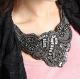 Rhinestone Fabric Bib Necklace 2