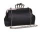 Black Skulls Knuckle Clutch Purse