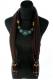 Brown Trendy Turquoise Scarf Necklace