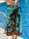 Coffee Teal Sarong Beach Cover up 1