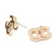 DC Gold-Tone Thick Black Earrings 1