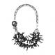 Furla Tulipano Double Layer Necklace in Onyx & Silver-tone