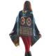 Geometric Poncho Cape Wrap in Blue 2