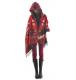 Geometric Poncho Cape Wrap in Red 1