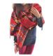 Geometric Poncho Cape Wrap in Red 3