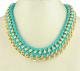 Green Ribbon Link Statement Necklace 1