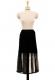Half Sheer Black Chiffon Maxi Skirt with Side Split 3