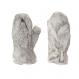 Hat Attack Rabbit Fur Mittens in Grey