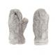 Hat Attack Rabbit Fur Mittens in Grey 1