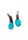 Hippie Chic Trendy Blue Nugget Wrap Drop Earrings 2