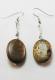 Hippie Chic Trendy Brown Wire Drop Earrings