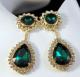 Large Emerald Green Drop Earrings 2