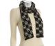 MICHAEL Michael Kors Black And Cream Wool 'MK' Reversible Scarf 1