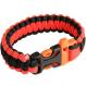 Paracord Survival Rescue Bracelet with Whistle Buckle (Orange Black)