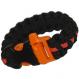 Paracord Survival Rescue Bracelet with Whistle Buckle (Black with Orange Line)