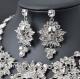 Rhinestone Skull Necklace & Earrings Set 2