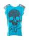 Teal Long Skull Top